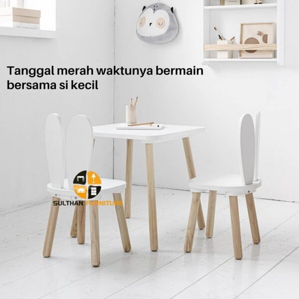 Rabbit Set Meja Kursi Anak - Gambar 2