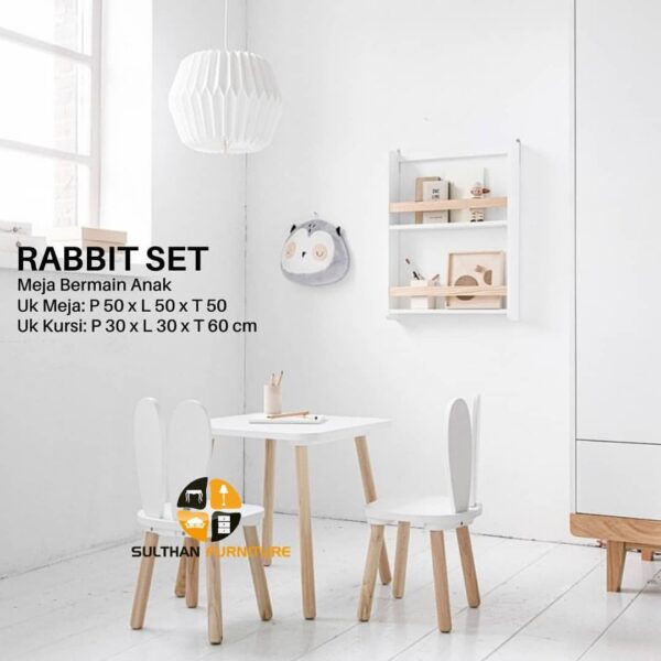 Rabbit Set Meja Kursi Anak - Gambar 3
